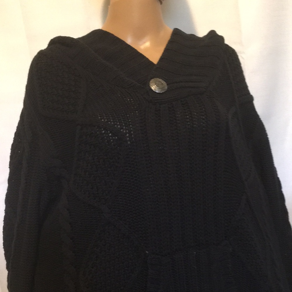 Women’s XL Bob Timberlake Sweater. Slenderizing Navy- Blue! Thicker- Knit.Hoody!